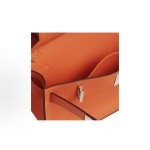 HERMES Jypsiere Gypsy silver buckle crossbody single-shoulder bag for women, aluminum Dan orange